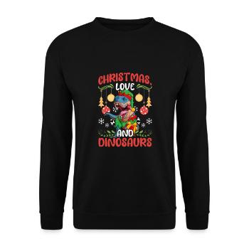 Dinosaur Dino Young Boy Christmas Gift - Unisex Sweatshirt - black - Front - Alina (178cm) & Michal (187cm)