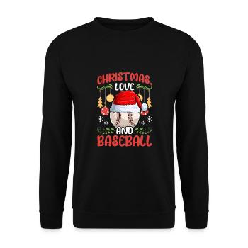 Joueur de baseball Club Amour de Noël - Sweat-shirt Unisexe - noir - Devant - Alina (178cm) & Michal (187cm)