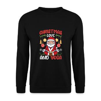 Yogini Yoga Meditation Christmas, Love and Yoga - Unisex Sweatshirt - black - Front - Alina (178cm) & Michal (187cm)