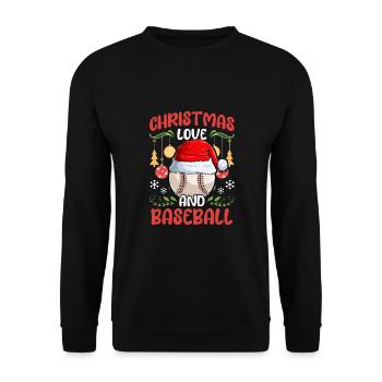 Joueur de baseball Club Amour de Noël - Sweat-shirt Unisexe - noir - Devant - Alina (178cm) & Michal (187cm)