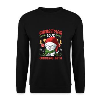 Câlin animal amour Noël, amour chats - Sweat-shirt Unisexe - noir - Devant - Alina (178cm) & Michal (187cm)