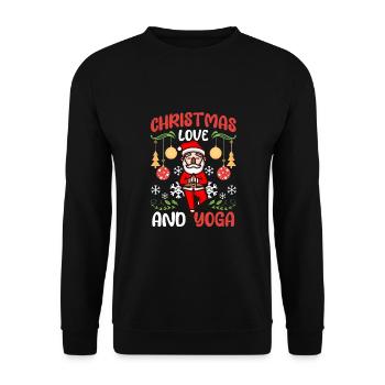 Yogini Yoga Meditation Christmas, Love and Yoga - Unisex Sweatshirt - black - Front - Alina (178cm) & Michal (187cm)