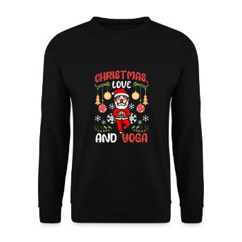 Yogini Yoga Meditation Weihnachten, Liebe und Yoga - Unisex Pullover - Schwarz - Vorne - Alina (178cm) & Michal (187cm)