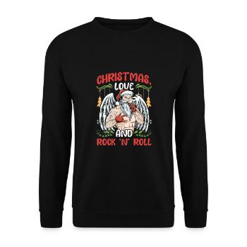 Heavy Hard Metal Christmas, Love Rock 'n' Roll - Unisex Sweatshirt - black - Front - Alina (178cm) & Michal (187cm)