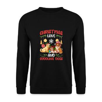 Dog Pug Animal Love Noël, l’amour et les chiens - Sweat-shirt Unisexe - noir - Devant - Alina (178cm) & Michal (187cm)