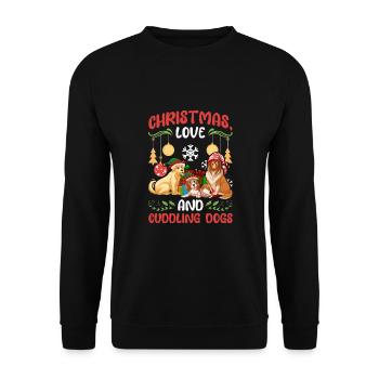 Dog Pug Animal Love Noël, l’amour et les chiens - Sweat-shirt Unisexe - noir - Devant - Alina (178cm) & Michal (187cm)