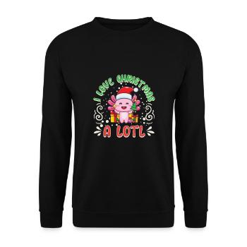 Love Christmas a LOTL, Liebe Weihnachten Axolotl - Unisex Sweatshirt - black - Front - Alina (178cm) & Michal (187cm)
