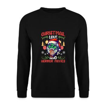 Horror Movie Zombie Santa Weihanchten Liebe Horror - Unisex Pullover - Schwarz - Vorne - Alina (178cm) & Michal (187cm)