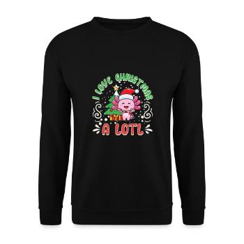 Love Christmas a LOTL, Liebe Weihnachten Axolotl - Unisex Sweatshirt - black - Front - Alina (178cm) & Michal (187cm)