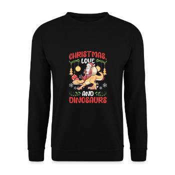 Dino Boy Boy Children Christmas Love Dinosaurs - Unisex Sweatshirt - black - Front - Alina (178cm) & Michal (187cm)