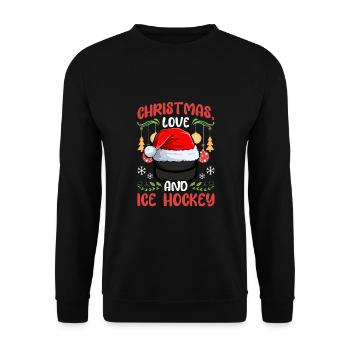 Hockey Hockey Hockey Club Équipe de Hockey sur Glace Noël, Amour - Sweat-shirt Unisexe - noir - Devant - Alina (178cm) & Michal (187cm)