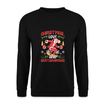 Boarder Snowboarder Christmas Love Skateboard - Unisex Sweatshirt - black - Front - Alina (178cm) & Michal (187cm)