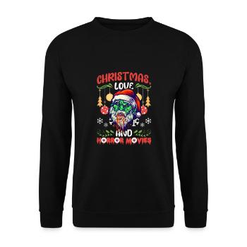 Horror Movie Zombie Santa Weihanchten Liebe Horror - Unisex Pullover - Schwarz - Vorne - Alina (178cm) & Michal (187cm)