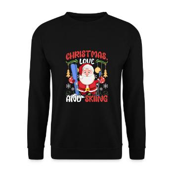 Schiurlaub Schifahrer Weihnachten Liebe Schifahren - Unisex Pullover - Schwarz - Vorne - Alina (178cm) & Michal (187cm)