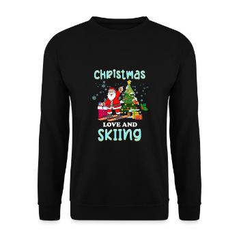Schiurlaub Schifahrer Weihnachten Liebe Schifahren - Unisex Pullover - Schwarz - Vorne - Alina (178cm) & Michal (187cm)