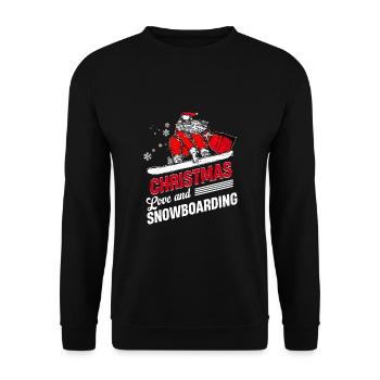 Boarder Snowboarder Christmas Love Snowbaord - Unisex Sweatshirt - black - Front - Alina (178cm) & Michal (187cm)