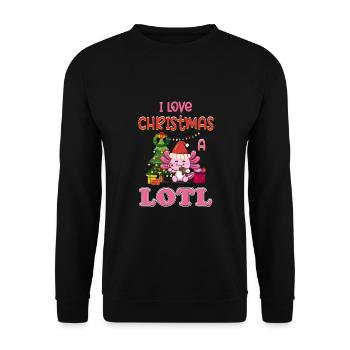 Love Christmas a LOTL, Liebe Weihnachten Axolotl - Unisex Sweatshirt - black - Front - Alina (178cm) & Michal (187cm)