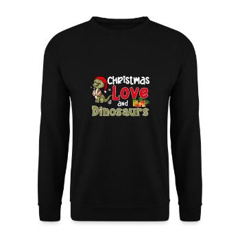 Dino Boy Boy Children Christmas Love Dinosaurs - Unisex Sweatshirt - black - Front - Alina (178cm) & Michal (187cm)