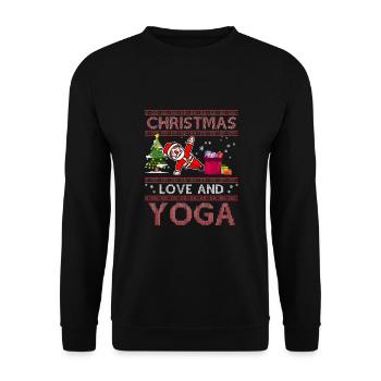 Yogini Yoga Meditation Weihnachten, Liebe und Yoga - Unisex Pullover - Schwarz - Vorne - Alina (178cm) & Michal (187cm)