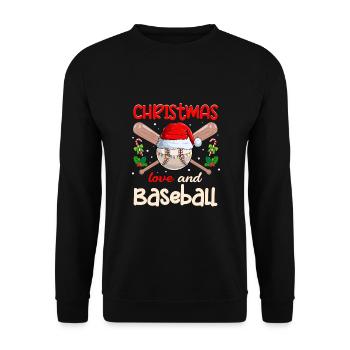 Joueur de baseball Club Amour de Noël - Sweat-shirt Unisexe - noir - Devant - Alina (178cm) & Michal (187cm)