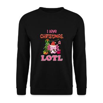Love Christmas a LOTL, Liebe Weihnachten Axolotl - Unisex Sweatshirt - black - Front - Alina (178cm) & Michal (187cm)