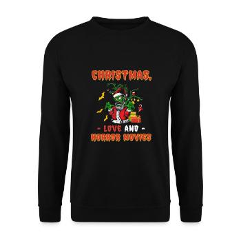 Horror Movie Zombie Santa Weihanchten Liebe Horror - Unisex Pullover - Schwarz - Vorne - Alina (178cm) & Michal (187cm)