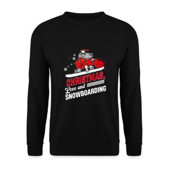 Boarder Snowboarder Christmas Love Snowbaord - Unisex Sweatshirt - black - Front - Alina (178cm) & Michal (187cm)