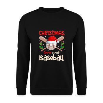 Joueur de baseball Club Amour de Noël - Sweat-shirt Unisexe - noir - Devant - Alina (178cm) & Michal (187cm)