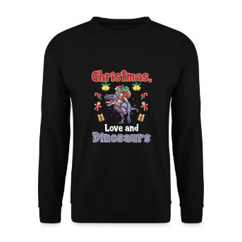 Dino Boy Boy Children Christmas Love Dinosaurs - Unisex Sweatshirt - black - Front - Alina (178cm) & Michal (187cm)