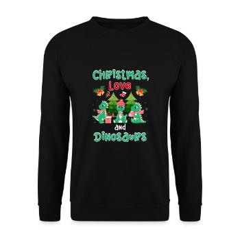 Dino Boy Boy Children Christmas Love Dinosaurs - Unisex Sweatshirt - black - Front - Alina (178cm) & Michal (187cm)