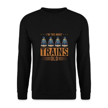 4ème anniversaire, 4 ans trains Lok Kids Boy Boy train - Sweat-shirt Unisexe - noir - Devant - Alina (178cm) & Michal (187cm)