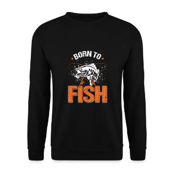 Angler outfit for fishing and fishing, fish - Unisex Sweatshirt - black - Front - Alina (178cm) & Michal (187cm)