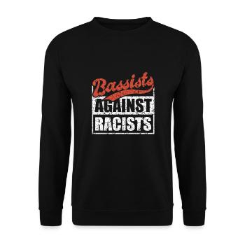Bassistes contre racistes Bassistes contre droite - Sweat-shirt Unisexe - noir - Devant - Alina (178cm) & Michal (187cm)