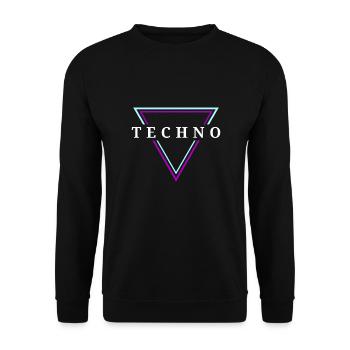Techno House Party EDM Festival Goa Electro Rave - Unisex Sweatshirt - black - Front - Alina (178cm) & Michal (187cm)