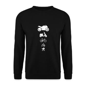 Motorbike Motorcycle Enduro Motocross Biker Girl - Unisex Sweatshirt - black - Front - Alina (178cm) & Michal (187cm)