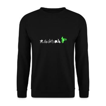 Motorbike Motorcycle Enduro Motocross Biker Girl - Unisex Sweatshirt - black - Front - Alina (178cm) & Michal (187cm)