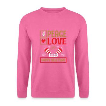 Réveillon du Nouvel An, Paix, Amour, Bonne Année - Sweat-shirt Unisexe - rose - Devant