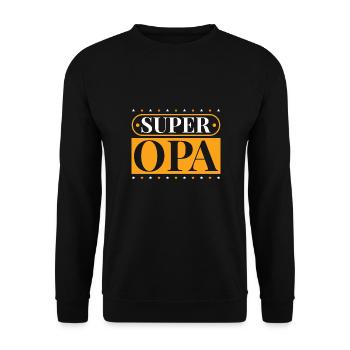 Grandpa, best grandfather Super Opi, niece grandson - Unisex Sweatshirt - black - Front - Alina (178cm) & Michal (187cm)