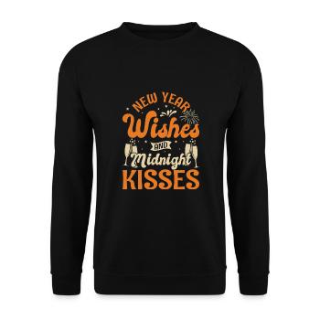 Réveillon du Nouvel An, Paix, Amour, Bonne Année - Sweat-shirt Unisexe - noir - Devant - Alina (178cm) & Michal (187cm)