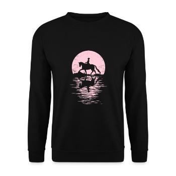 Tenue de cavalier pour les filles qui aiment les chevaux - Sweat-shirt Unisexe - noir - Devant - Alina (178cm) & Michal (187cm)