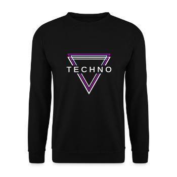 Techno House Party EDM Festival Goa Electro Rave - Unisex Sweatshirt - black - Front - Alina (178cm) & Michal (187cm)