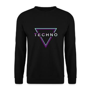 Techno House Party EDM Festival Goa Electro Rave - Unisex Sweatshirt - black - Front - Alina (178cm) & Michal (187cm)