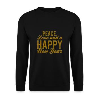 Réveillon du Nouvel An, Paix, Amour, Bonne Année - Sweat-shirt Unisexe - noir - Devant - Alina (178cm) & Michal (187cm)