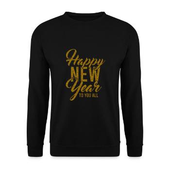 Réveillon du Nouvel An, Paix, Amour, Bonne Année - Sweat-shirt Unisexe - noir - Devant - Alina (178cm) & Michal (187cm)