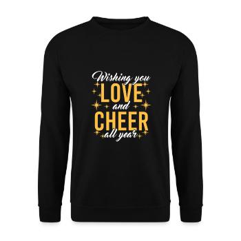 Réveillon du Nouvel An, Paix, Amour, Bonne Année - Sweat-shirt Unisexe - noir - Devant - Alina (178cm) & Michal (187cm)