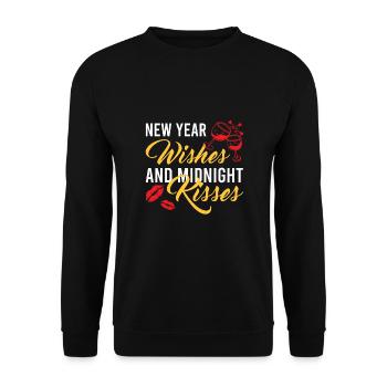 Réveillon du Nouvel An, Paix, Amour, Bonne Année - Sweat-shirt Unisexe - noir - Devant - Alina (178cm) & Michal (187cm)