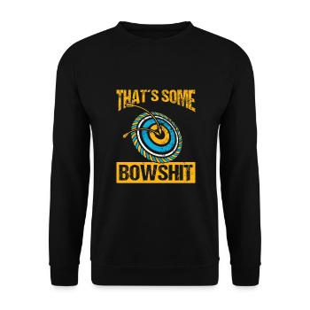 Bogensport Bogenschütze Bogenschießen Pfeil Bogen - Unisex Pullover - Schwarz - Vorne - Alina (178cm) & Michal (187cm)