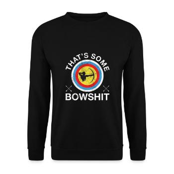 Bogensport Bogenschütze Bogenschießen Pfeil Bogen - Unisex Pullover - Schwarz - Vorne - Alina (178cm) & Michal (187cm)