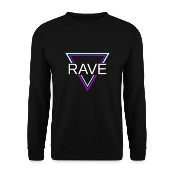 Rave Techno House Party EDM Festival Goa Electro - Unisex Pullover - Schwarz - Vorne - Alina (178cm) & Michal (187cm)