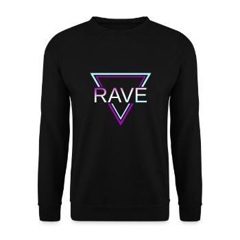 Rave Techno House Party EDM Festival Goa Electro - Unisex Pullover - Schwarz - Vorne - Alina (178cm) & Michal (187cm)